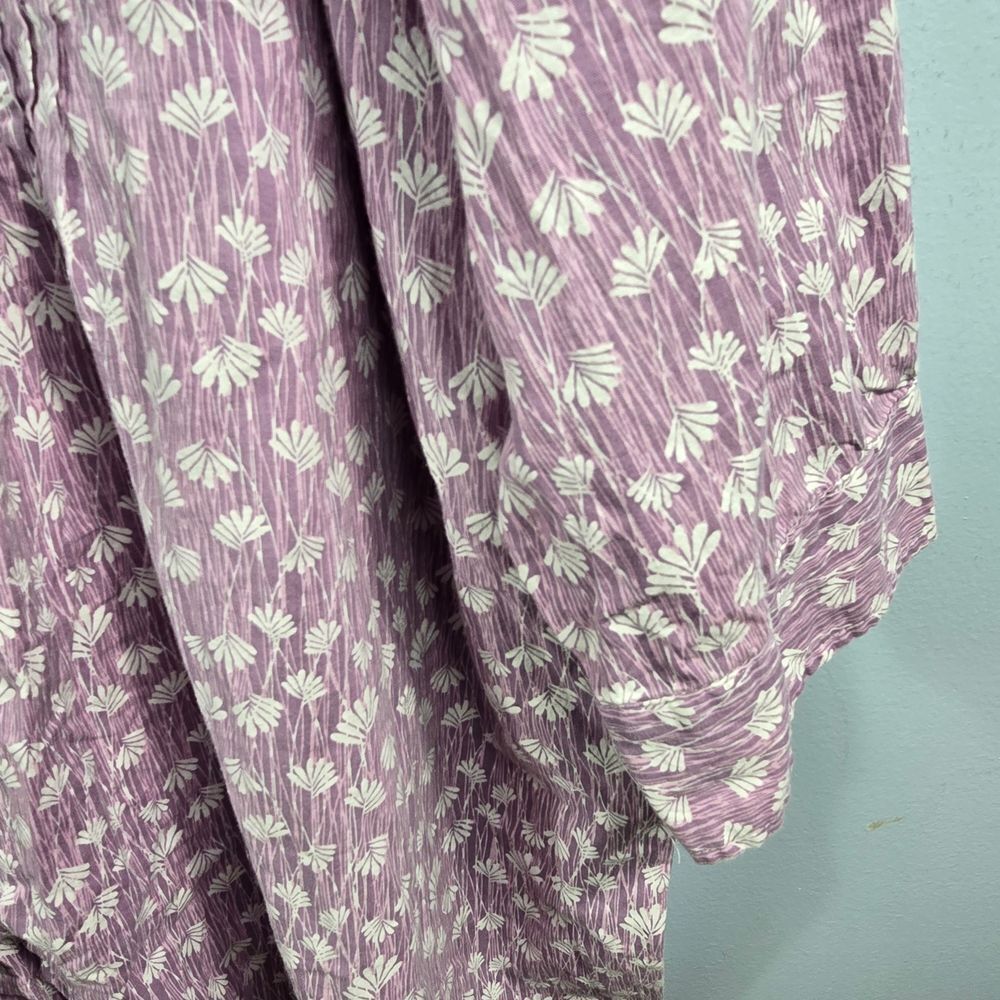 Scandia Woods Lavender Floral Cotton Top Plus Size Xxxl - Picture 4 of 14